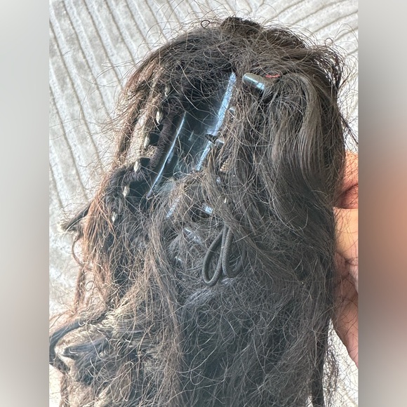 SOLD! Big Wavy Ponytail Wig Clip Long - Dark Brown - Picture 3 of 3